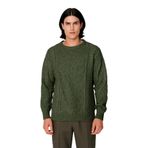 Modern Erkek Oversize Saç Örgü Desenli Bisiklet Yaka Triko Kazak Günlük Şıklık Sunar Kaliteli -Haki-XL