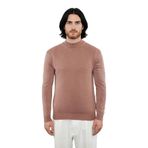 Modern Erkek Triko Kazak Fitted Kesim Dik Yaka Uzun Kollu Rahat Pamuklu Karışım Basic Stil Kış ve -Kiremit-S