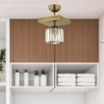 Modern Eskitme Kristal Salon Avizesi, Şık ve Parlak Tasarım, Beyaz Renk - Ahşap - Bej - Siyah - Seçenek 1
