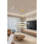 Modern Eskitme Space Model 3 Renk (Beyaz&sarı&günışığı) Kumandalı LED Avize - Eskitme - Gold