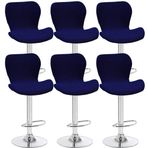 Modern Esnek Bar Taburesi Sandalye Kılıfları 4/6'lı Set Düşük Sırt Kavisli Döner Yüksek Çubuk/Tezgah Sandalye Kılıfları Mutfak için Siyah Yemek Sandalyesi Koruyucuları Elastik Koltuk Kılıfı Yükseltme