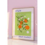 Modern Estetik Duvar Dekor Art Tasarım Meyveler Ülkeler strawberry avocado lemon pomegranate Turkey İtaly France ÇERÇEÇEVESİZ Dekor Poster fruit (Orange, 30x42, fruit)