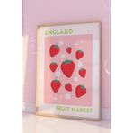 Modern Estetik Duvar Dekor Art Tasarım Meyveler Ülkeler strawberry avocado lemon pomegranate Turkey İtaly France ÇERÇEÇEVESİZ Dekor Poster fruit (strawberry, 30x42, fruit)