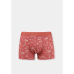 Modern Fit Baskılı Erkek Bordo Boxer
