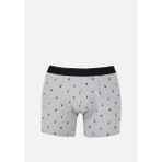 Modern Fit Baskılı Erkek Gri Boxer