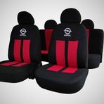 Modern Garaj Opel Astra, Corsa, Vectra Uyumlu Logolu Oto Koltuk Kilif Seti Ekosportkirmizi