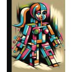Modern Geometric Muse Journal | 7.5" x 9.25" | College Ruled | 120 Pages: Cubist Inspired