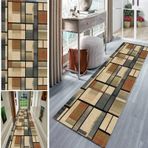 Modern Geometrik 3D Baskı Desenli Halı Yolluk 100 x 420 cm Kaymaz Yıkanabilir Koridor Koridor Mutfak Yatak Odası Yatak Bordürü Kilim, Ölçüye Göre Üretildi Metre ile Satılır