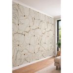 Modern Geometrik Gold Şeritli Mermer Desenli Lüks Salon Tekstil Duvar Kağıdı, 500 x 280