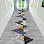 Modern Geometrik Kafes Desenli Halı - Kaymaz Yıkanabilir Dayanıklı Koridor ve Mutfak Paspası - Banyo ve Trafikli Alanlar için İdeal Temizlemesi Kolay