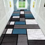 Modern Geometrik Kafes Halı - Kaymaz Yıkanabilir Dayanıklı Koridor Mutfak ve Banyo Paspası - Yüksek Trafik Alanları için Dayanıklı Alan Halısı