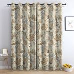 Modern Geometrik Karartma Perdeleri 2'li Set Soyut Desen Tasarım Oturma Odası Yatak Odası Çocuk Odası için Opak Halkalı 137 x 117 cm