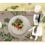 Modern Geometrik Kumaş Amerikan Servis 4'lü Set (Keten Kumaş Ulusl. Yıkama ve Solmama Sertifikası) - 35 x 50 cm - Çok Renkli