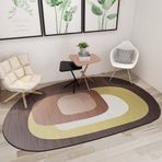 Modern Geometrik Oval Alan Halı 40x60cm Yıkanabilir Kaymaz Halı Oturma Odası için