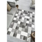 Modern Gri Desen Baskılı Kaymaz Yıkanabilir Salon Oturma Odası Mutfak Antre Halısı Yolluk 120 X 200 Cm Gri