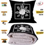 Modern Gül Tasarım Tv Battaniyeli Opsiyonel Dekoratif Yastık Kırlent 2 In 1 Battaniye - 115 x 170 cm - Renkli
