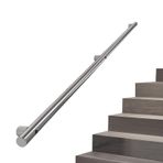 Modern Gümüş Merdiven il1ft ila 20ft Paslanmaz Çelik Korkuluk Yuvarlak Boru Korkuluk İç Mekan/Dış Mekan Merdivenleri için Çatı Basamakları Dayanıklı Korkuluk (11,5 ft/350 cm)