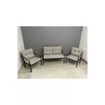 Modern Gunes Balkon, Bahce, Cafe - Metal Kanepe Koltuk Takimi - 2+1+1