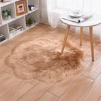 Modern Haki Shaggy Parça Halı 180 x 180 cm - Peluş Kaymaz Yumuşak Suni Kürk Halı Oturma Odası Yemek Odası Çocuk Odası Şık Ev Dekoru için