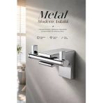 Modern İkili Askılık Krom Duvara Monte Metal Çiftli Askı Banyo Mutfak Havlu Elbise Duvar Askısı Aparatı