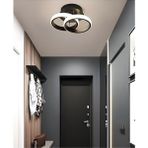Modern Ikili Yuvarlak Model Lüks LED Avize - Siyah - Sarı