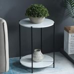 Modern İskandinav Sehpa - Oturma Odası için Su Geçirmez Sehpa Küçük Alanlar için Minimalist Vurgu Masası Şık Resepsiyon Ekranı ve Stüdyo Dekoru Yerleştirme Yan Sehpası.