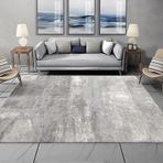 Modern İskandinav Tarzı Dikdörtgen Halı Lekeye Dayanıklı Solmaya Dayanıklı Kaymaz Makine Yapımı Ev Ofis için Yıkanabilir 150 x 200 cm Beyaz Eskitilmiş Gri ve Beyaz Soyut Tasarım Düşük Hav Kalitesi