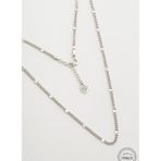 Modern İtalyan Tasarım 18 Ayar Beyaz Altın Kaplama 44 Cm Gümüş Zincir Kolye
