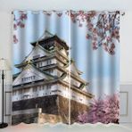 Modern Japon Mimarisi Karartma Perdeleri Çocuk Yatak Odası için 2 Panel Seti, 70 x 160 cm, Ses Geçirmez ve Şık Pencere Uygulamaları