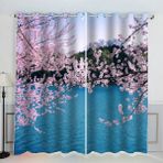 Modern Japon Mimarisi Karartma Perdeleri Çocuk Yatak Odası için 2 Panel Seti, 70x160 cm Akustik Perdeler