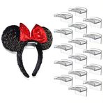 Modern JP Disney Kulakları için Yapışkan Kancalar (16'lı Paket) - Minimalist Disney Kulak Tutucu, Delme Yapmayan Kafa Bandı Tutucu Tasarım, Güçlü Tutuş Bandı Organizatörü - ABD Patent Beklemede, Şeffaf