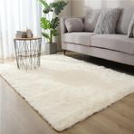 Modern Kabarık Bej Yüksek Havlı Halı Yumuşak Suni Kürk Shaggy Halı Oturma Odası Yatak Odası için 200 x 300 cm