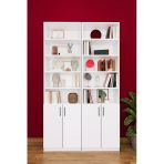 Modern Kapaklı Ayarlanabilir Raf Ev Ofis Kitaplık %100 Mdf Dekoratif Kütüphane K39