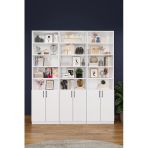 Modern Kapaklı Ayarlanabilir Raf Ev Ofis Kitaplık %100 Mdf Dekoratif Kütüphane K50