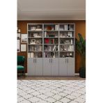 Modern Kapaklı Ayarlanabilir Raf Ev Ofis Kitaplık %100 Mdf Dekoratif Kütüphane K52