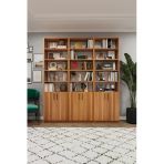 Modern Kapaklı Ayarlanabilir Raf Ev Ofis Kitaplık %100 Mdf Dekoratif Kütüphane K54
