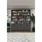 Modern Kapaklı Ayarlanabilir Raf Ev Ofis Kitaplık %100 Mdf Dekoratif Kütüphane K57