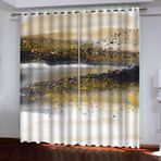 Modern Karartma Perdeleri Çocuklar için 2'li Set Soyut Yeşil Orman Geyiği Desenli 3D İç Mekan Perdeleri Oturma Odası ve Yatak Odası için Termal Ses Geçirmez G 200 X Y 160 cm