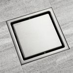 Modern Kare Duş Tahliye Kapağı, Banyo Fayansları için Görünmez Yer Sifonu, Fırçalanmış Kaplama Lavabo ve Duş için Saç Yakalayıcı Şık ve Fonksiyonel Tahliye Çözümü