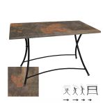 Modern Katlanır Masa 80X120 Cm - (Werzalit, Wermodin Ve Allzalit Tabla) - Metalic Oxid 1