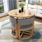 Modern katlanır yemek masası ve sandalye seti, iş ve boş zaman alanları için, küçük yuvarlak masa, ev, balkon ve konferans salonları için