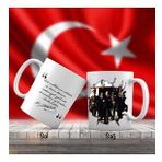 Modern Kıyafetli Sivil Mustafa Kemal Atatürk TBMM - Atatürk'ün Sözleri -Kupa Bardak