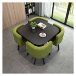 Modern Konferans Odası Masası İş Sehpası İş Sehpası Yemek Masası ve Sandalye Kombinasyonu, Müzakere Eğlence Alanı Ev Balkon Küçük Yuvarlak Masa, Ev Ofisi, Yeşil-Tek Beden,Green-One Size