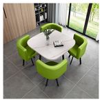 Modern Konferans Odası Masası İş Sehpası İş Yemek Masası, Müzakere Resepsiyon Masaları ve Sandalyeleri 1 Masa ve 4 Sandalye, Ev Yatak Odası Balkon Kütüphane Salon Kahve, Yeşil-T,Green-One Size