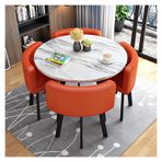 Modern Konferans Odası Masası İş Sehpası Modern İş Görüşmesi Yemek Masası ve Sandalye Kombinasyonu, Sehpa Konferans Odası Masası, Alan Ev Balkon Küçük, Turuncu-Tek Beden,Orange-One Size