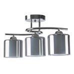 Modern Krom Füme Çift Camlı Dekoratif 3 Lü Sarkıt Avize