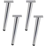 Modern Krom Koltuk Ayakları Ayarlanabilir Paslanmaz Çelik Mobilya Ayakları Kendin Yap Masa ve Sandalyeler için Konik Tasarım Değiştirilebilir Metal Ayaklar (Renk A Boyut 25 cm)