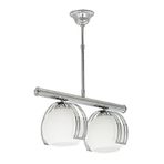 Modern Krom Sıralı 2 Li Opal Cam Sarkıt Avize