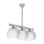 Modern Krom Sıralı 3 Lü Opal Cam Sarkıt Avize