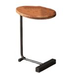 Modern Küçük Oval Sehpa Oturma Odası Yatak Odası Balkon ve Ofis için Siyah D 45 x 30 * 60 cm Telefon Kanepe Yan Sehpa Yemek Masası Dizüstü Bilgisayar Masası Yerden Tasarruflu C Şekilli Sehpa